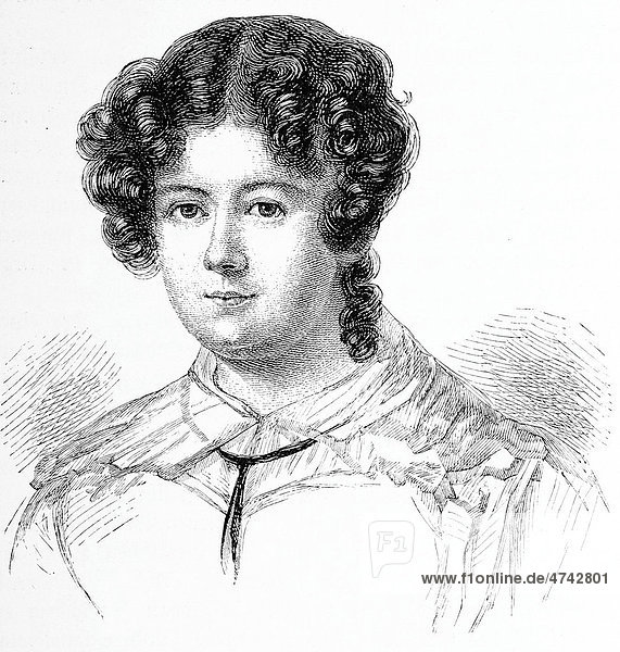 Marianne von Willemer zur Zeit ihrer Freundschaft mit Goethe  historische Abbildung aus Deutsche Literaturgeschichte von 1885