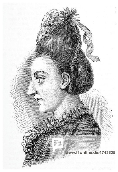 Goethes Schwester Cornelia  historische Abbildung aus Deutsche Literaturgeschichte von 1885