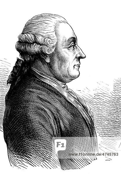 Goethes Vater  Johann Caspar Goethe  1710 - 1782  historische Illustration  1877
