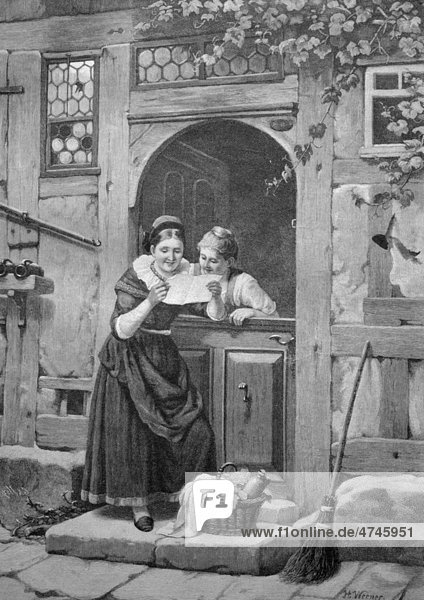 Liebesbrief  historisches Bild  ca. 1893