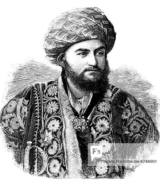 Seid-Abdul-Achat-Khan  Abd al-Ahad  Emir von Buchara  historisches Bild  ca. 1893