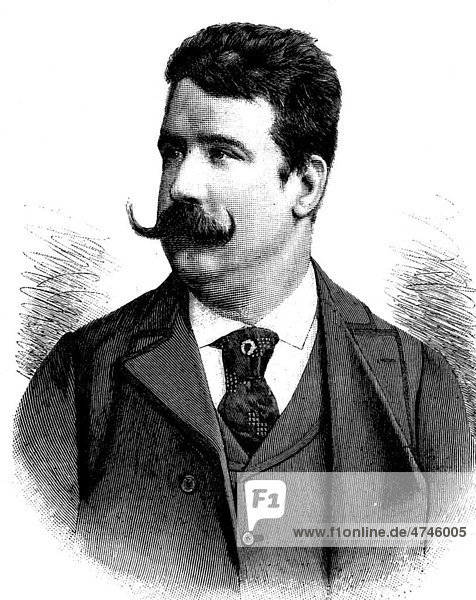 Ruggiero Leoncavallo  1857 - 1919  italienischer Komponist  historisches Bild  ca. 1893