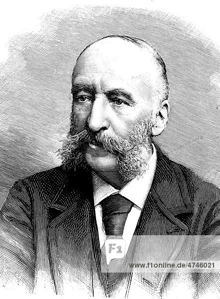 Jules Verne  1828 - 1905  französischer Schriftsteller  historisches Bild ca. 1893