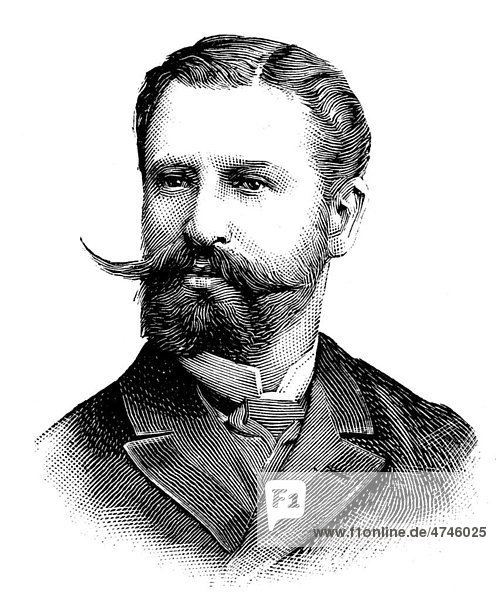 Emile Delahaye  1843 - 1905  Autopionier und Gründer der Automarke Delahaye  historisches Bild ca. 1893