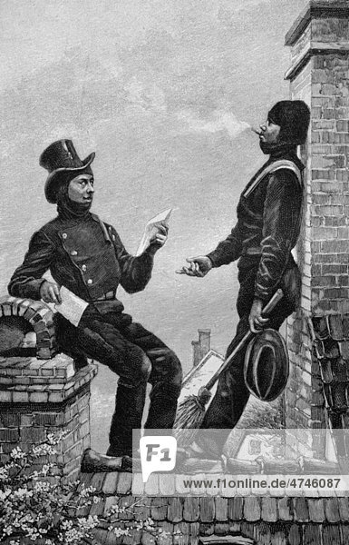 Chimney Sweeps  historical illustration circa 1893