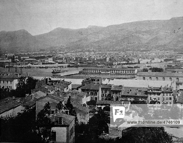 Eine der ersten Autotypien von Toulon  Frankreich  historisches Foto  1884