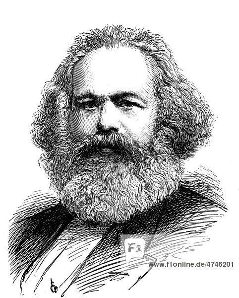 Karl Marx  historische Illustration  1883