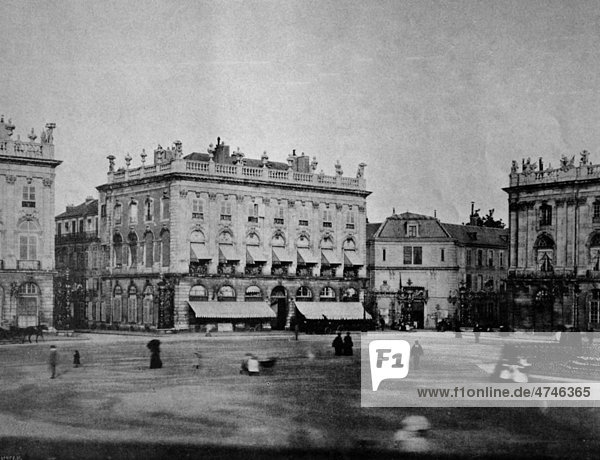 Eine der ersten Autotypien vom Place Stanislas  Nancy  Frankreich  historisches Bild  1884