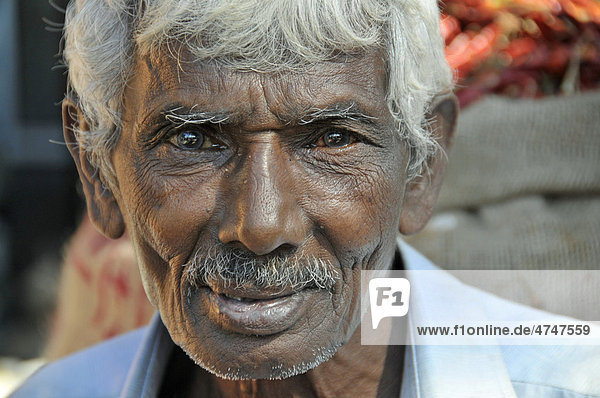 Alter Mann  Porträt  Sri Lanka  Ceylon  Südasien  Asien