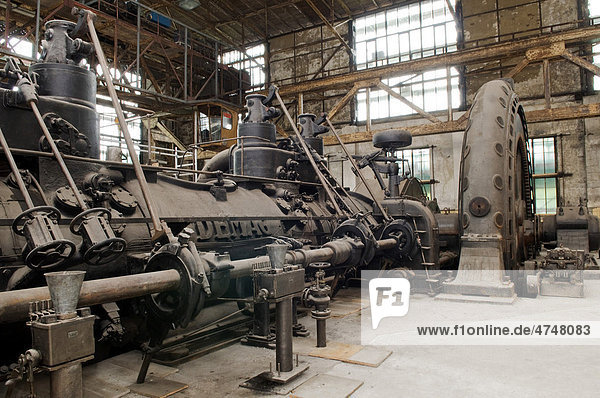 Large Gas Engine of 1914  Heinrichshuette Ironworks  Museum of Iron and Steel with the oldest preserved blast furnace in the region  Hattingen  North Rhine-Westphalia  Germany  Europe