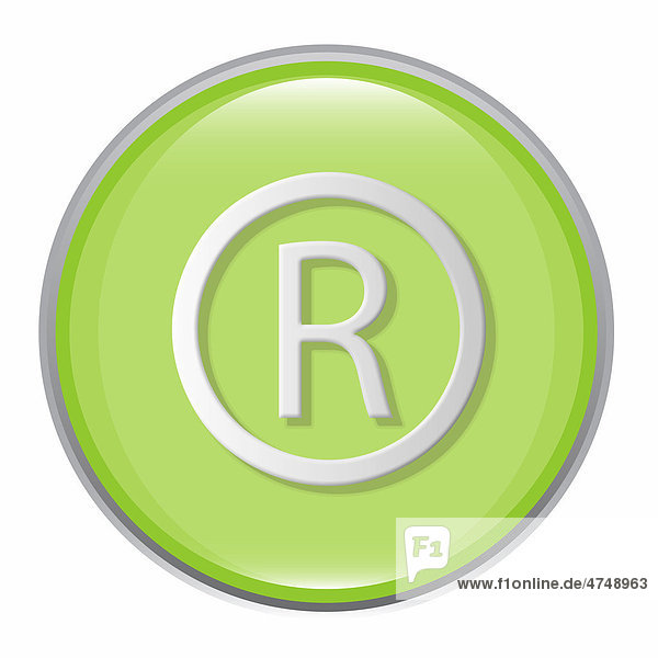 Green icon  r for registered