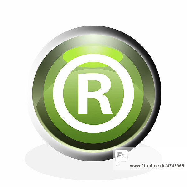 Green icon  r for registered