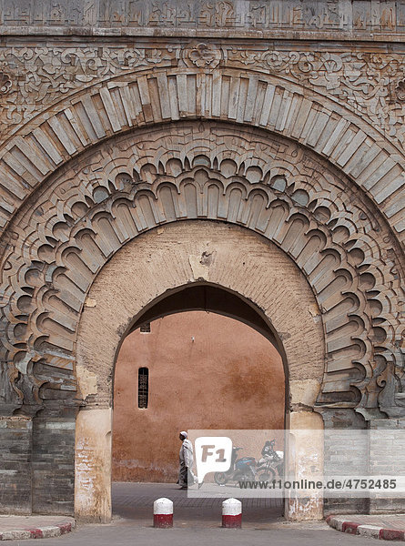 Bab Agnaou city gate  Marrakech  Morocco  Africa