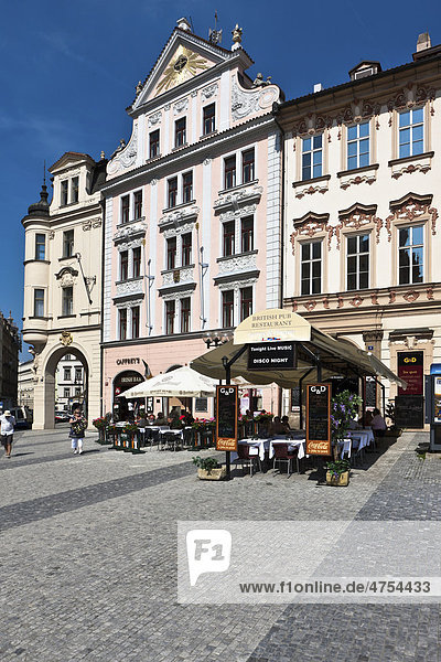 Prachtvolles Gebäude am Altstädter Ring Prag Tschechien Tschechische Republik Europa