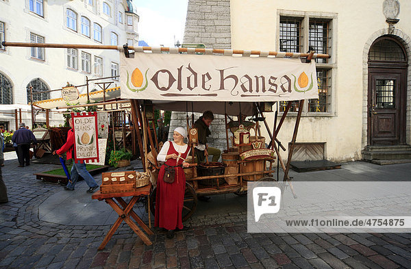 Historischer Marktstand  Tallinn  Estland  Baltikum  Europa