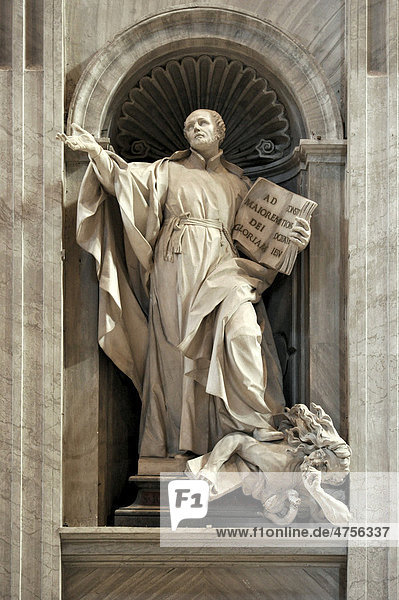 Denkmal für hl. Ignatius von Loyola  Basilika St. Peter oder Petersdom  Vatikan  Rom  Latium  Italien  Europa