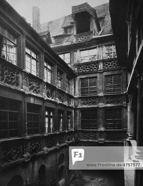 Hof eines Patrizierhaus in Nürnberg  Bayern  Deutschland  Europa  historische Aufnahme von ca. 1900