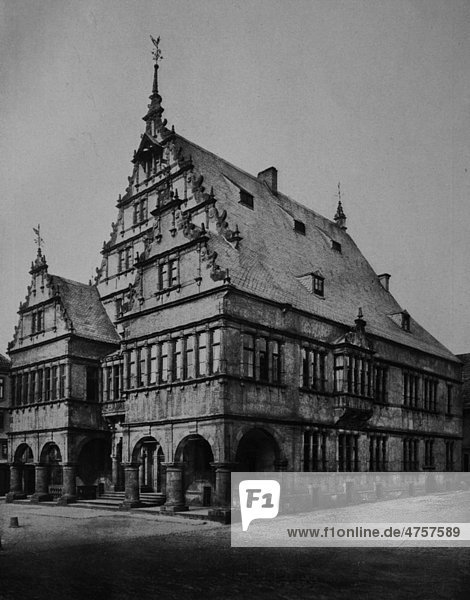 Rathaus von Paderborn  Nordrhein-Westfalen  Deutschland  Europa  historische Aufnahme  ca. 1899