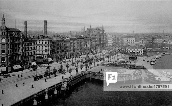 Jungfernstieg  Hamburg  Deutschland  Europa historische Aufnahme von ca. 1899