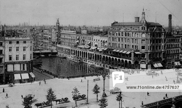 Riesendammbrücke und Alsterarkaden  Hamburg  Deutschland  Europa historische Aufnahme von ca. 1899