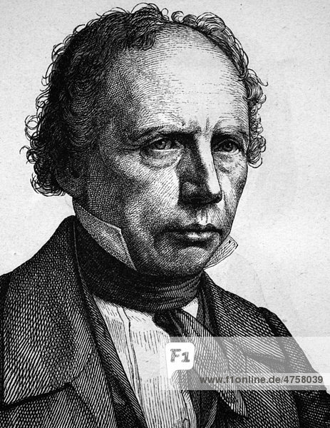 Ludwig Uhland  1787 - 1862  Dichter  Literaturwissenschaftler  Jurist und Politiker  Porträt  historische Illustration  1880