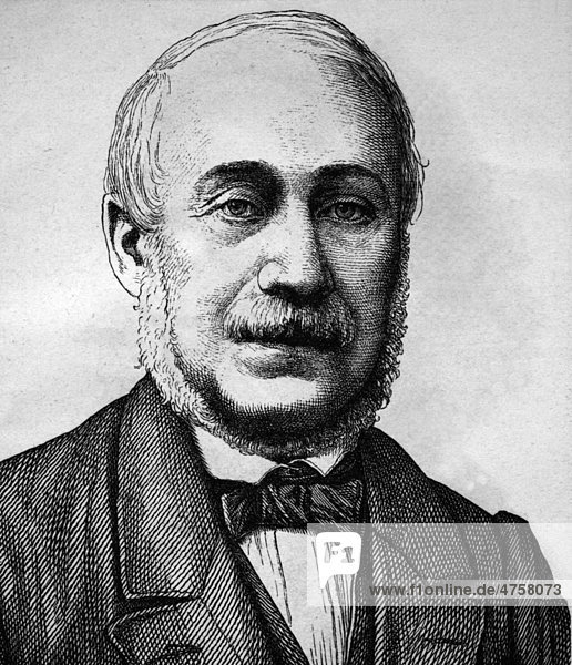 Karl Mathy  1806 - 1868  Journalist und Politiker  Porträt  historische Illustration  1880