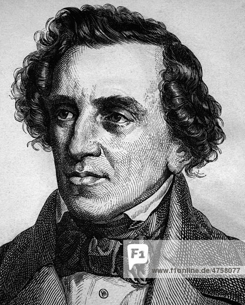 Giacomo Meyerbeer  1794 - 1864  Komponist und Dirigent  Porträt  historische Illustration  1880