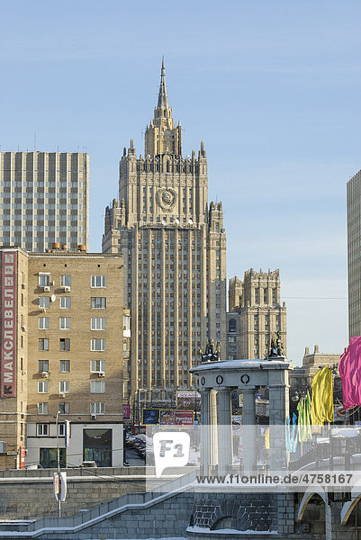 Gebäude des Außenministeriums der Russischen Föderation  Moskau  Russland
