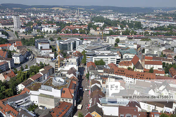 Blick vom Ulmer Münster auf Ulm  Baden-Württemberg  Deutschland  Europa