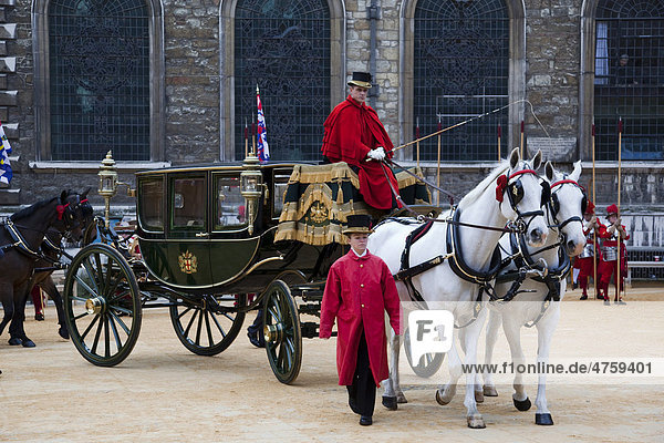 Pferde und Kutsche  Lord Mayor's Show  City of London  London  England  Großbritannien  Europa