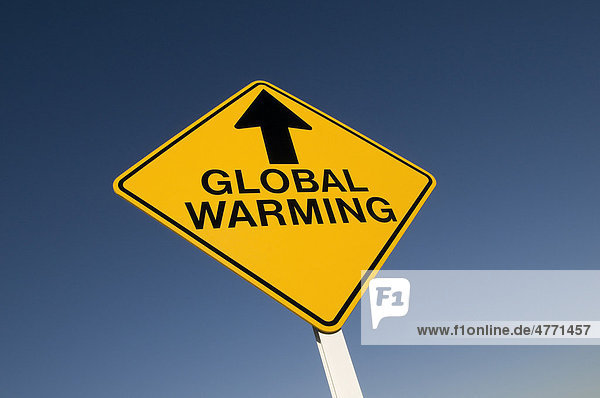Global warming  Globale Erwärmung  Schild