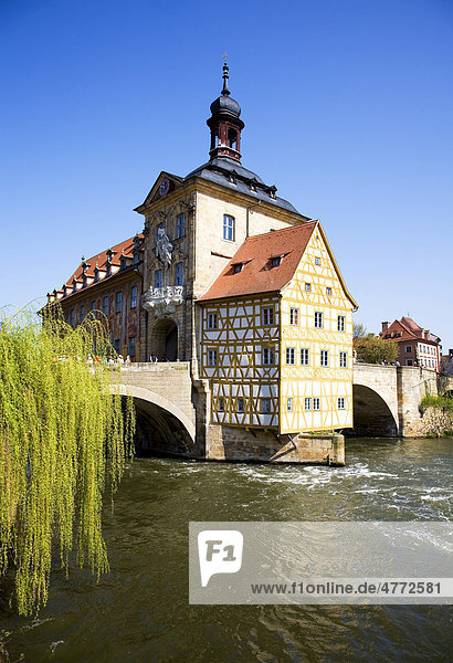Historisches Rathaus an der Pegnitz  Bamberg  Franken  Bayern  Deutschland  Europa