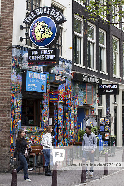 Coffeeshop The Bulldog im Rotlichtviertel  Amsterdam  Holland  Niederlande  Europa