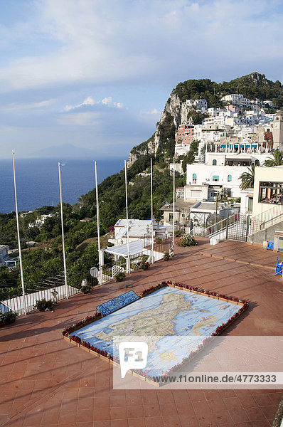 View from the Via Roma over Capri  island of Capri  Italy  Europe