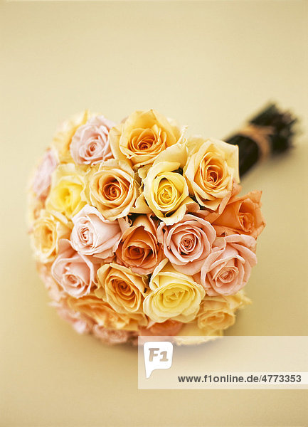 Bridal bouquet  rose bouquet  pastel coloured