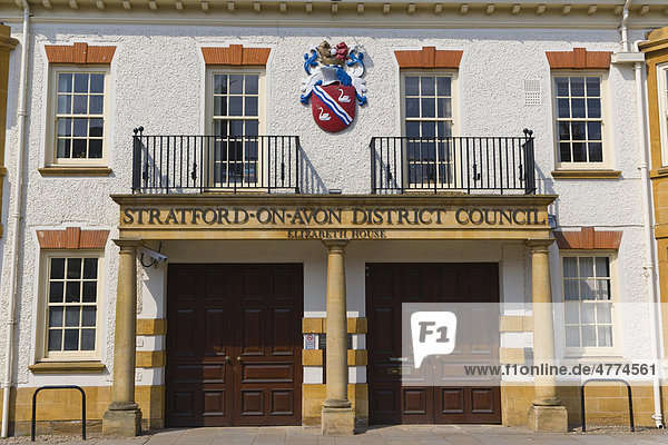 Stratford-upon-Avon District Council Bezirksrat Elizabeth House Gebäude Church Street Stratford-upon-Avon Grafschaft Warwickshire England Großbritannien Europa