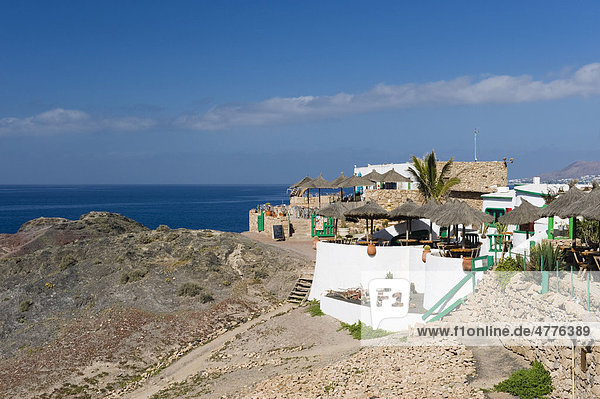 Restaurant am Papagayo Strand bei Playa Blanca  Lanzarote  Kanarische Inseln  Spanien  Europa