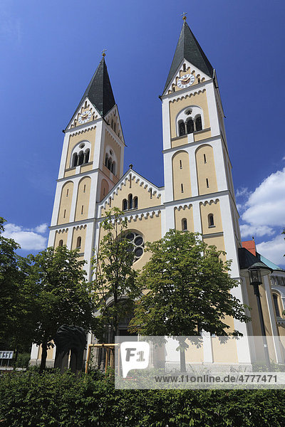 Neoromanische Kirche St. Josef in der Altstadt von Weiden in der Oberpfalz  Bayern  Deutschland  Europa