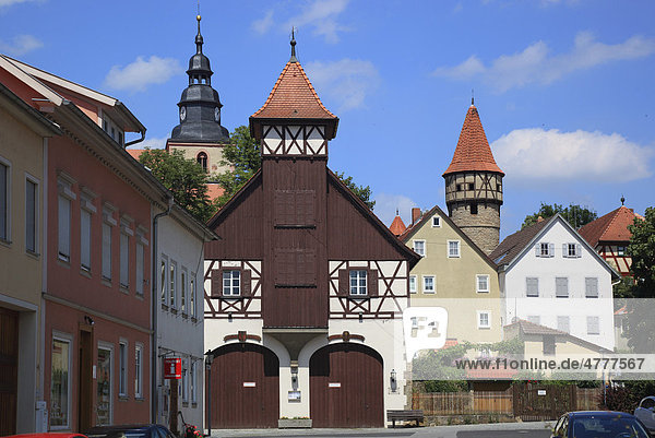 Altstadt und Kirchenburg Ostheim  Ostheim vor der Rhön  Rhön-Grabfeld  Unterfranken  Bayern  Deutschland  Europa