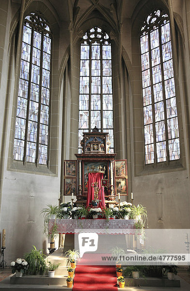 Flügelaltar in der Wallfahrtskirche Maria im Sand  Dettelbach  Landkreis Kitzingen  Unterfranken  Bayern  Deutschland  Europa