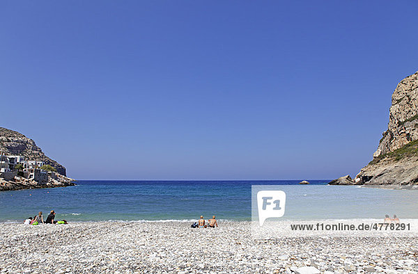 Pebble beach of Lionas  Naxos island  Cyclades  Aegean Sea  Greece  Europe