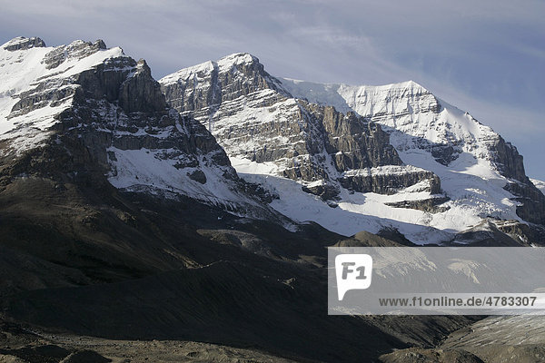 Kanadische Rockies in der Nähe des Athabasca Gletschers  Jasper Nationalpark  Alberta  Kanada