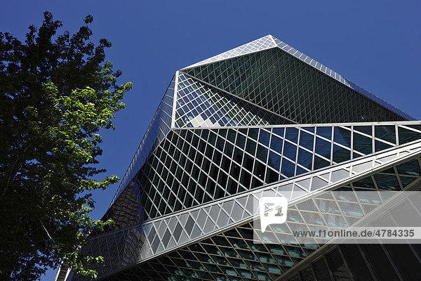 Seattle Public Library öffentliche Bibliothek nach Entwürfen von Rem Koolhaas und Joshua Prince-Ramus Seattle Washington Vereinigte Staaten von Amerika USA