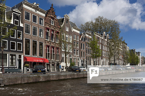 Alte Grachten- und Handelshäuser an der Herrengracht  Amsterdam  Holland  Niederlande  Europa