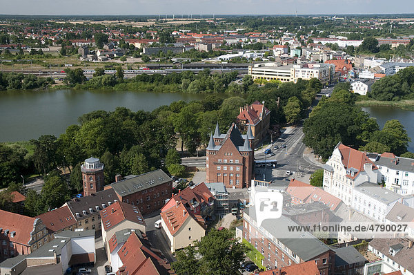 Ausblick von der Marienkirche  Unesco-Weltkulturerbestätte  Stralsund  Mecklenburg-Vorpommern  Deutschland  Europa