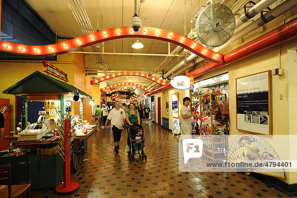 Interior view  shops  Navy Pier amusement center in Chicago  Illinois  United States of America  USA