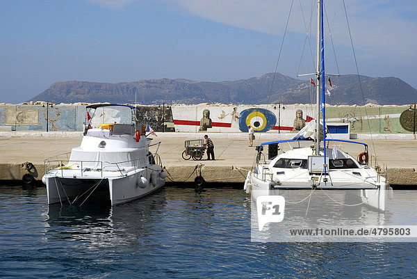 Boats in the port of Kas  Lycian coast  Antalya Province  Mediterranean  Turkey  Eurasia