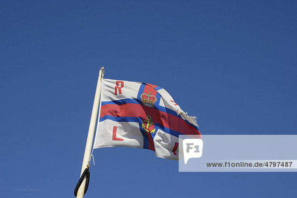 Fahne der königlich englischen Seerettungsgesellschaft  Skerries Harbour  Republik Irland  Europa