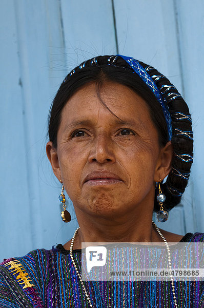 Woman  portrait  San Antonio Palopo  Lago de Atitlan  Guatemala  Central America