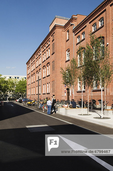 College of Business Administration and Media  awarded by the Bavarian Chamber of Architects in 2010  five buildings in the context of a historic brick barracks  Infanteriestrasse  Munich  Bavaria  Germany  Europe